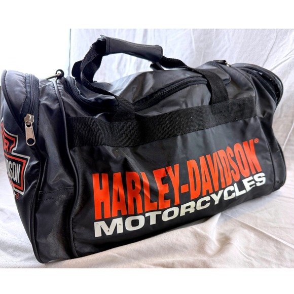 Harley-Davidson Other - Harley Davidson Motorcycles Duffel Bag Black Orange Travel Gym Gear Bag 19 inch